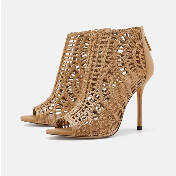 Zara Shoes - ZARa Woven High Heel Bootie Sandals